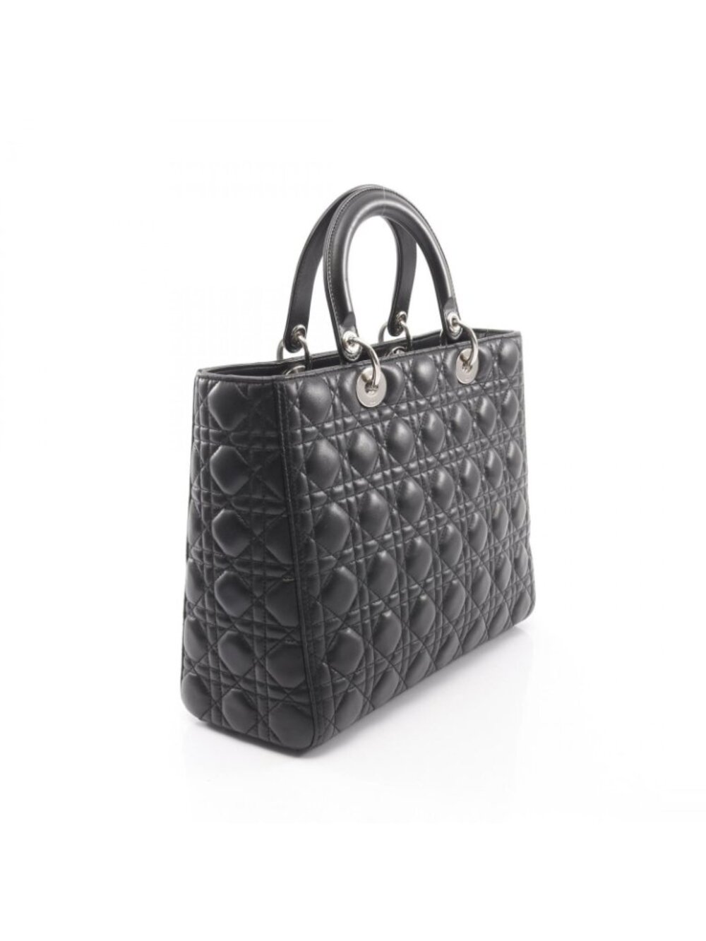 ★SOLD★ Dior Handbag Lady Dior Large Cannage 2-Way Black Leather Lady Dior Tote - Picture 2 of 9